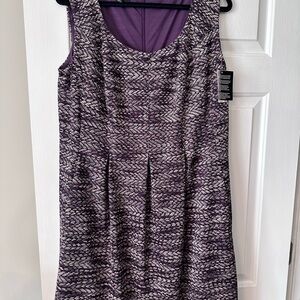 Nine West Purple Textured Midi Dress